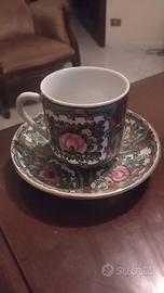 Tazzina e saucer vintage in porcellana bone china