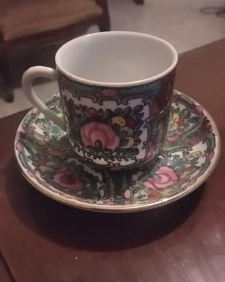 Tazzina e saucer vintage in porcellana bone china