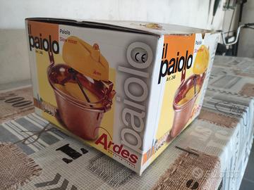 paiolo in rame con motore per polenta