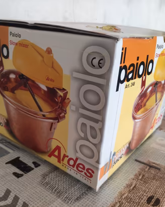 paiolo in rame con motore per polenta