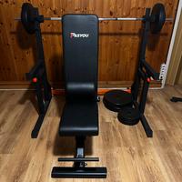 Panca piana con bilanciere e strittura