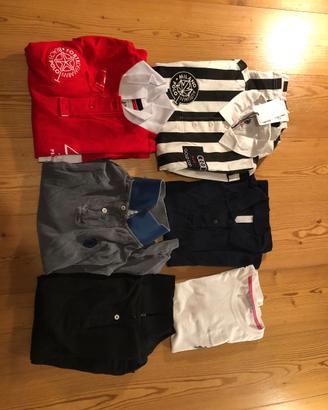 6 Pezzi Polo Maniche Lunghe Corte T-shirt