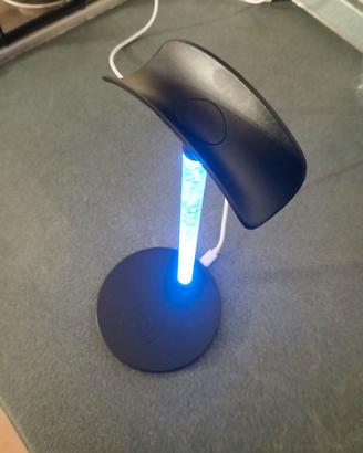 Piattaforma caricabatterie wireless luminosa