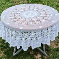 Tovaglia vintage lavorata a mano all'uncinetto