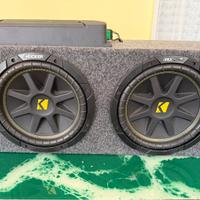 2 subwoofer kicker comp + amplificatore pioneer