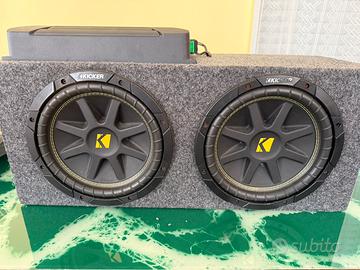 2 subwoofer kicker comp + amplificatore pioneer