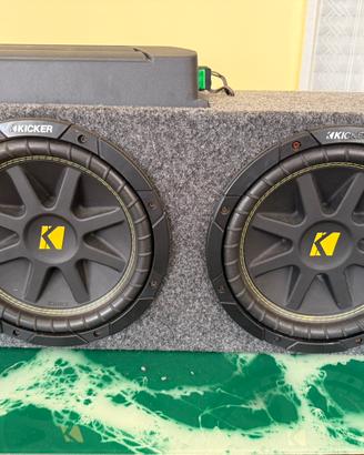 2 subwoofer kicker comp + amplificatore pioneer