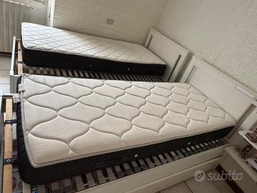 2 letti singoli con contenitori+materassi