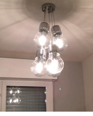 Lampadario a grappolo 5 lampadine in vetro
