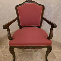 poltrone in legno e tessuto