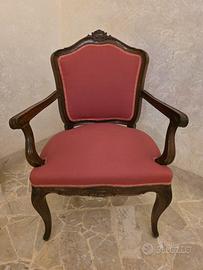 poltrone in legno e tessuto