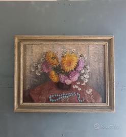 Dipinto Olio su Tela Fiori Fiorenza Boccalatte  