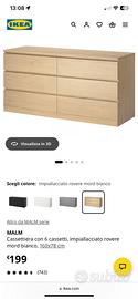 Cassettiera comò MALM Ikea 6 cassetti