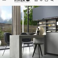 Tavolo da pranzo Mobilfiver 120x60 biancofrassino