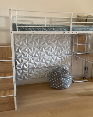 Letto a Soppalco con led 90×200 cm