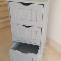 Mobile cassettiera verticale maniglie intagliate