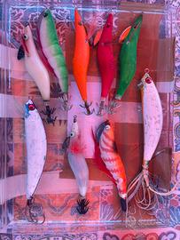 Eging arificiali totanara esche polpi seppie