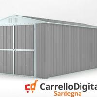 Box garage auto in Acciaio 327x611cm grigio chiaro
