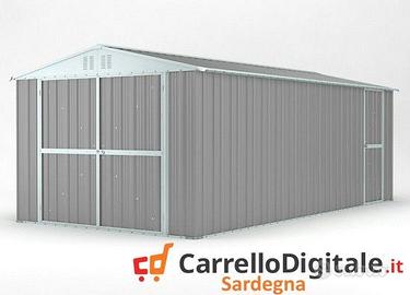 Box garage auto in Acciaio 327x611cm grigio chiaro