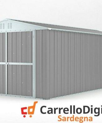 Box garage auto in Acciaio 327x611cm grigio chiaro