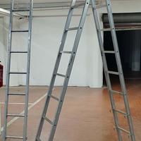 Scala tre tronchi alluminio 8 gradini h. cm 275