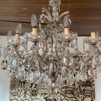 Lampadario  di cristallo anni 50