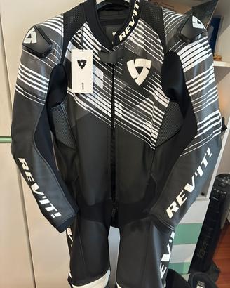 Tuta Moto Intera Rev'it APEX Nero Bianco