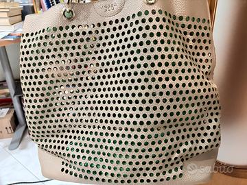 Tosca Blu - Borsa traforata beige