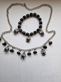 Gufi braccialetto e collana