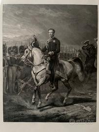 Quadro incisione Carlo Alberto a Cavallo