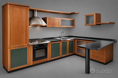 cucina ad angolo con penisola