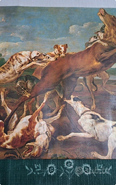 Dipinto Cani Da Caccia Che Predano Un Cervo