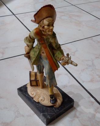 Statuina Pirata Fontanini vintage su base in Marmo