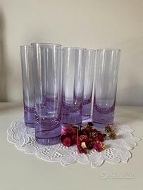 6 bicchieri viola vintage