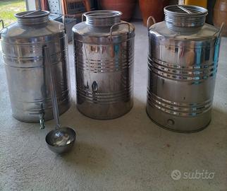 Fusti contenitori per olio inox
