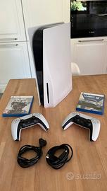 playstation 5 + 2 giochi + 2 controller