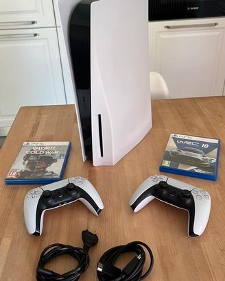 playstation 5 + 2 giochi + 2 controller