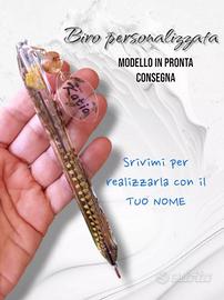Biro di Fiori veri, personalizzabile con Nome.