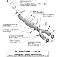 Raccordo elimina catalizzatore Yamaha YZF-R1 2015-