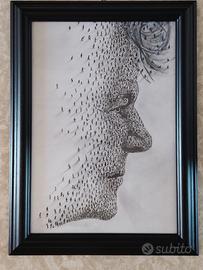quadro con disegno a matita grafite di DANY
