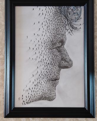 quadro con disegno a matita grafite di DANY