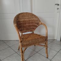 Set di 5 poltroncine in rattan e bambù