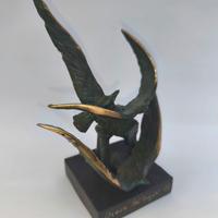 Scultura bronzo "l Gabbiani" di Mauro Graziani