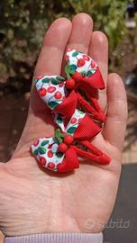 2 Mollette clips per capelli NUOVE " ciliegie "