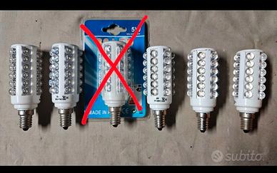 Lotto 5 Lampadine LED E14 5W Trasparente