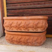 Terracotta Italiana 9Vasetti Festonati Giardiniera