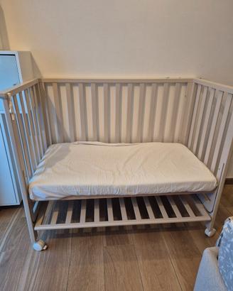 Lettino Co-Sleeping in Legno con Materasso