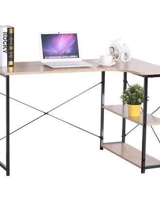 SCRIVANIA ANGOLARE CON 2 RIPIANI