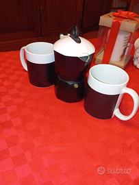 caffettiera e tazze ardesia 