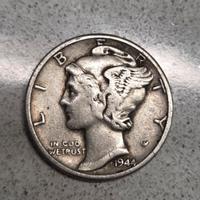 moneta 10 centesimi di dollaro 1944 - mercury dime